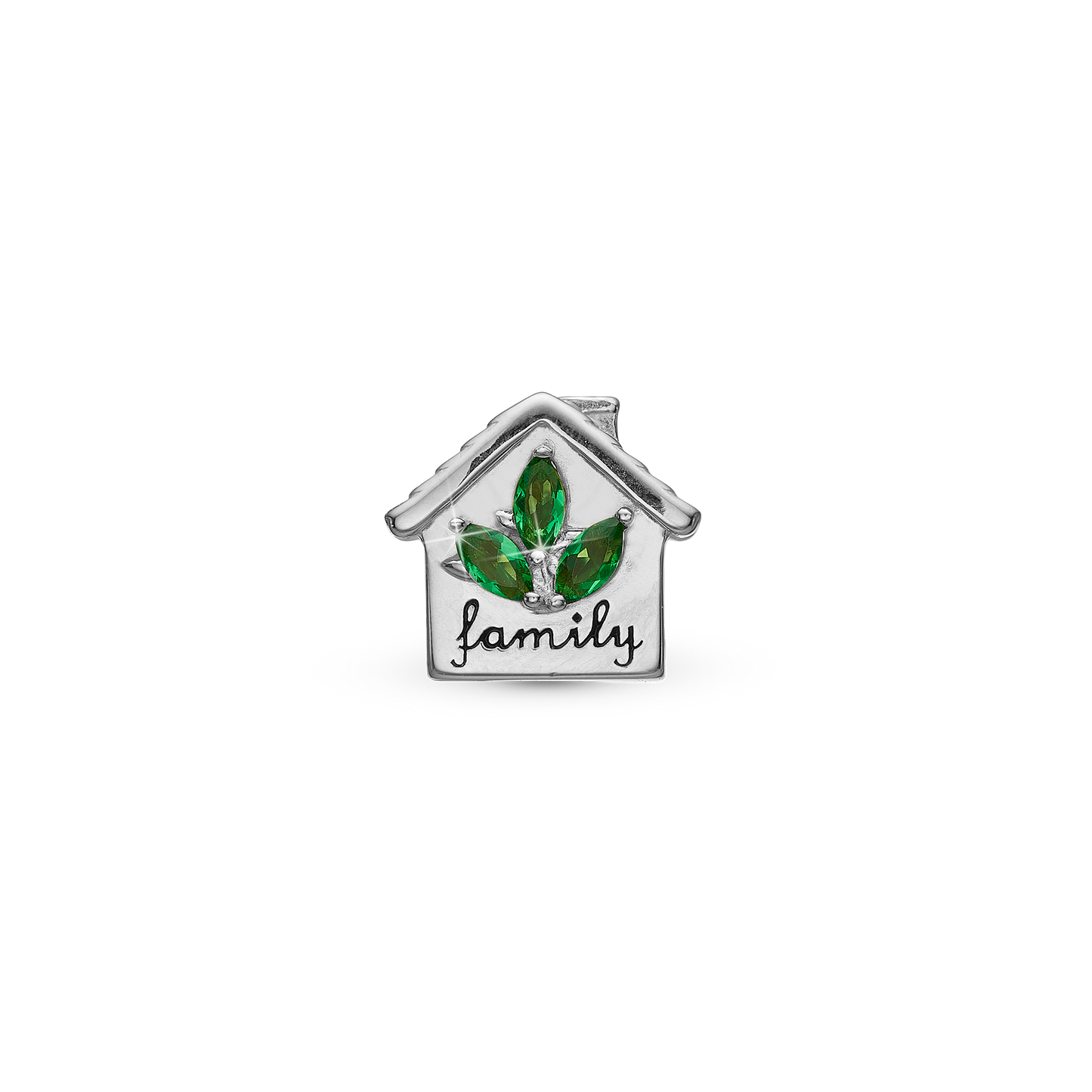 My Home - Charm 4 mm with Bracelet - Sterling Silver with 3 Cubic Zirconia