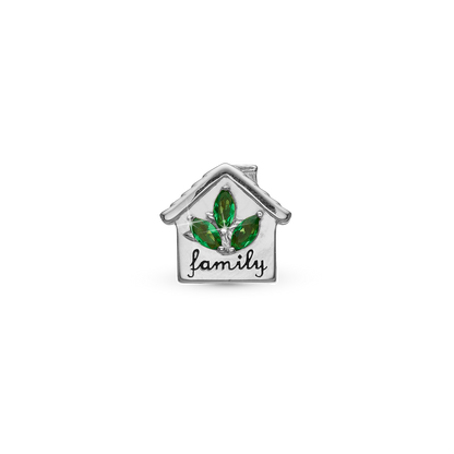 My Home - Charm 4 mm with Bracelet - Sterling Silver with 3 Cubic Zirconia