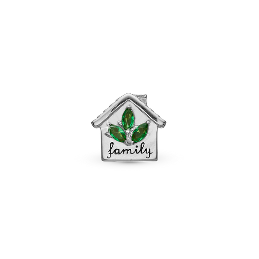 My Home - Charm 4 mm with Bracelet - Sterling Silver with 3 Cubic Zirconia