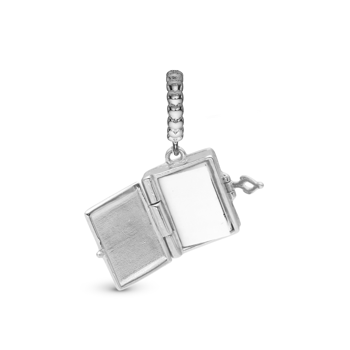 Book of Love - Dangle Charm 4 mm with Bracelet - Polished Sterling Silver