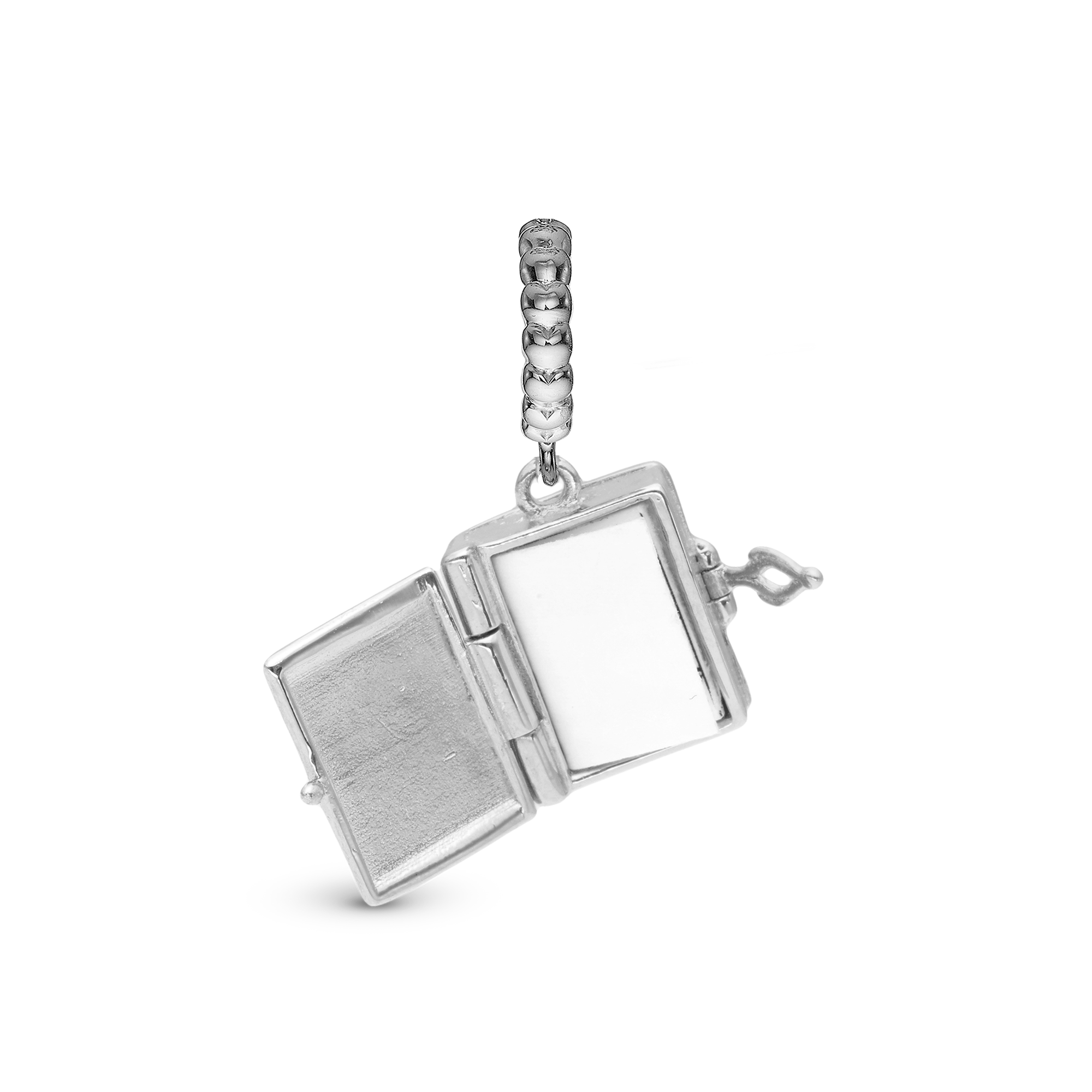 Book of Love - Dangle Charm 4 mm with Bracelet - Polished Sterling Silver