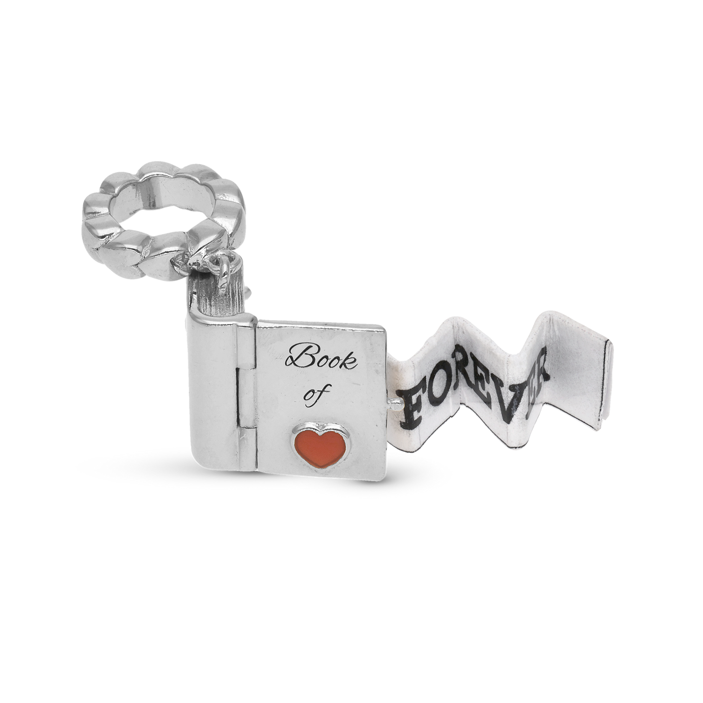Book of Love - Dangle Charm 4 mm with Bracelet - Polished Sterling Silver