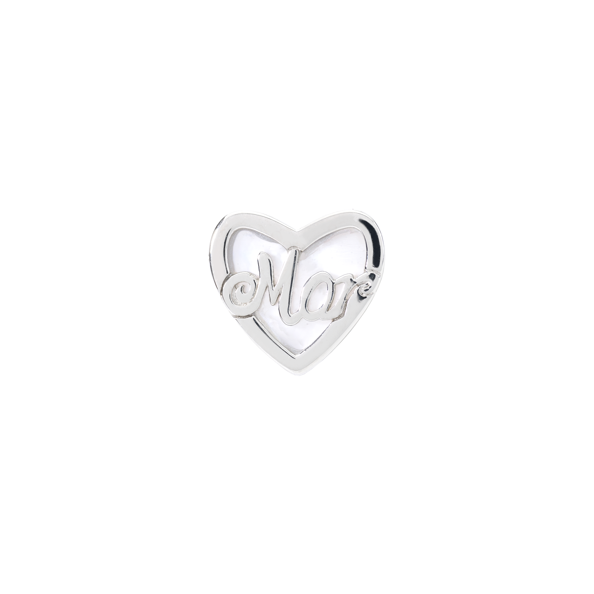 The World best Mom - Charm 4 mm with Bracelet - Polished Sterling Silver with Pearlmor