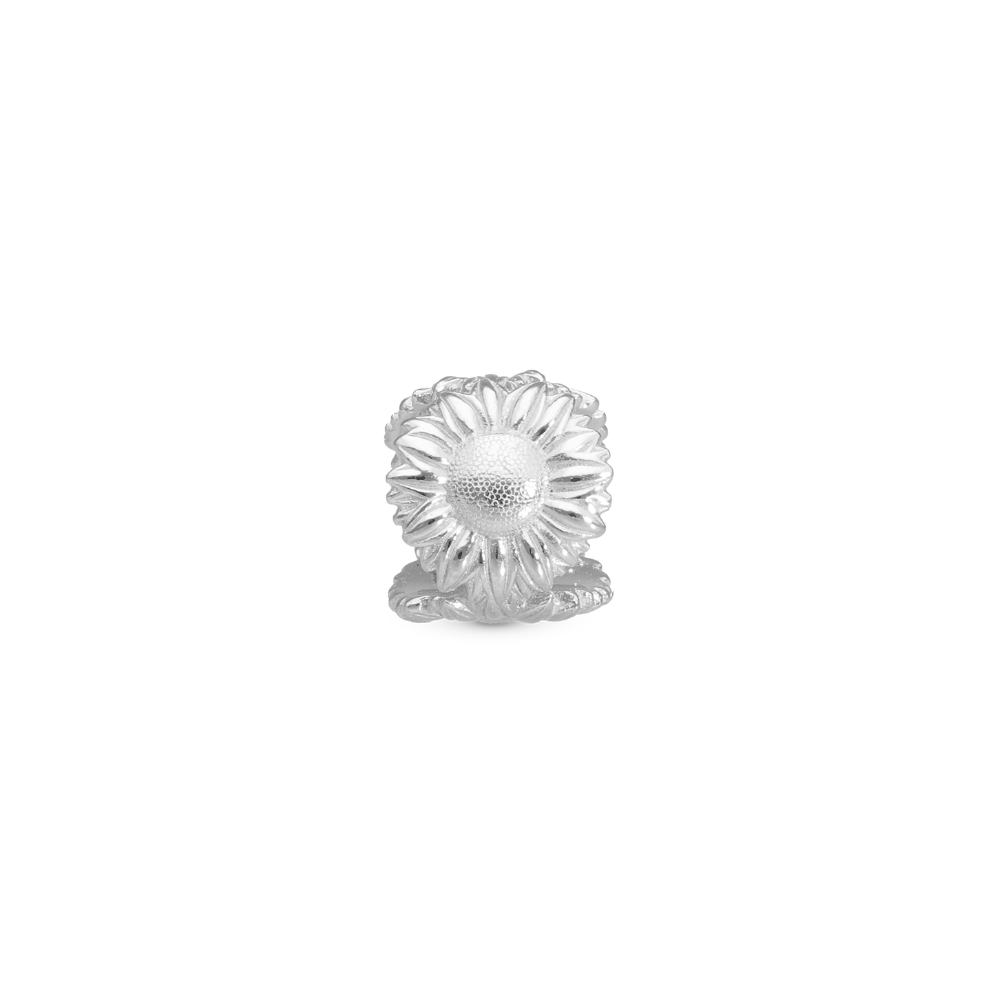 Sunflower - Charm 4 mm for Bracelet - Polished Sterling Silver