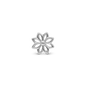 Simple Flower - Charm 4 mm for Bracelet - Polished Sterling Silver