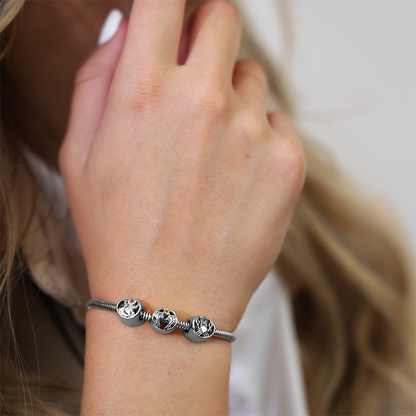 Tvilling Charms with sølvBracelet - CHRISTINA
