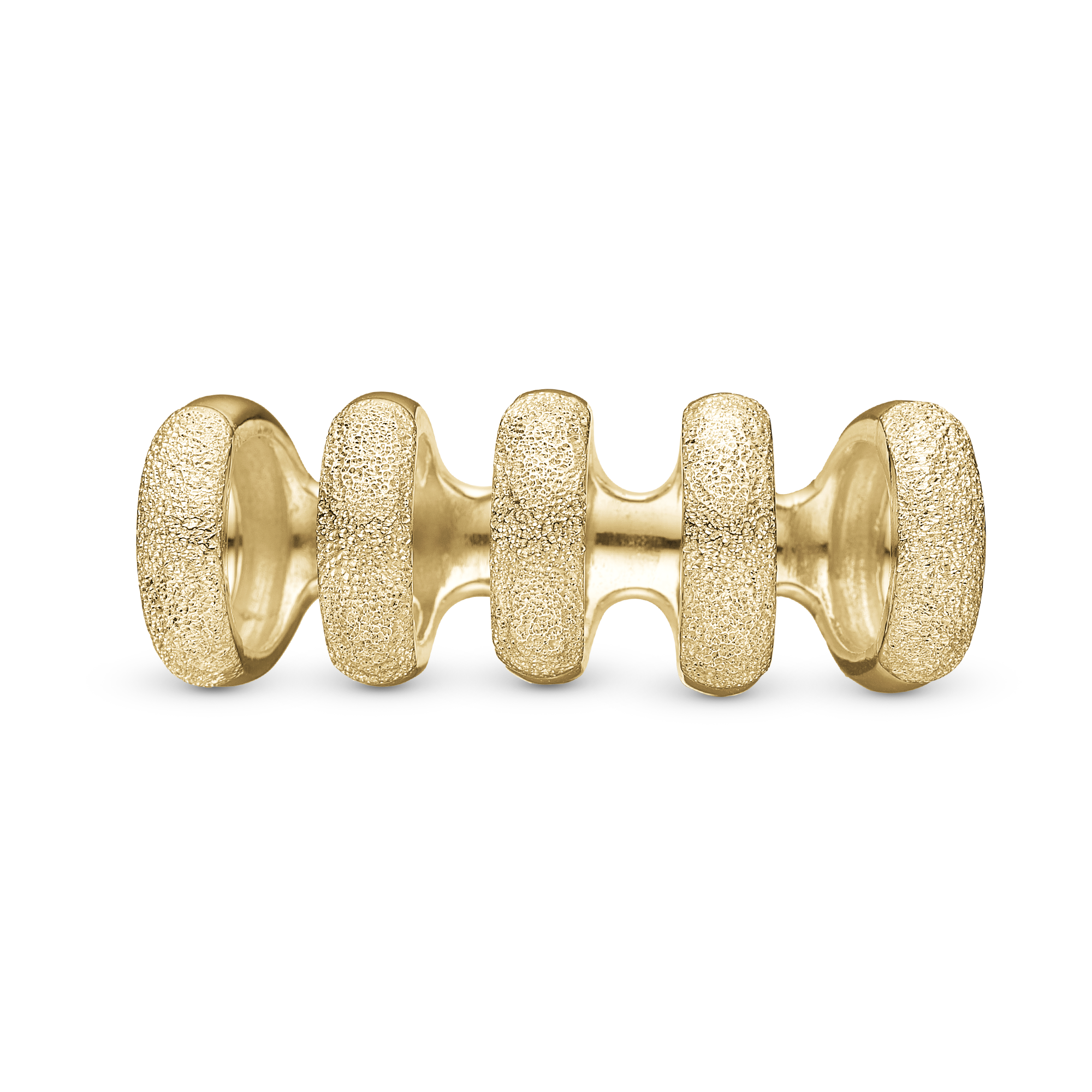 Pieces of Galaxy Charm 6 mm for Classic Leather Bracelet - Brushed Gold Plated Sterling Silver