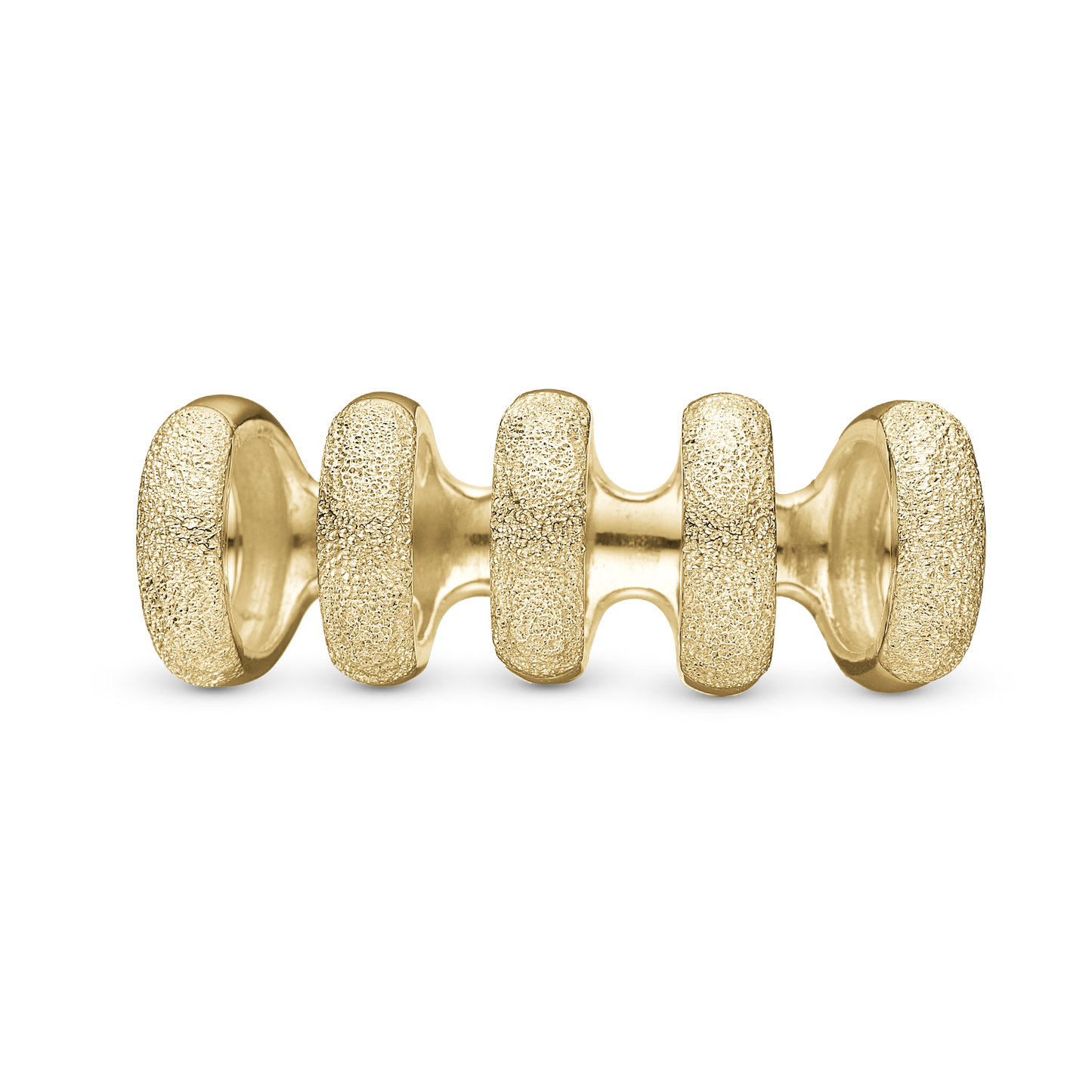 Pieces of Galaxy Charm 6 mm for Classic Leather Bracelet - Brushed Gold Plated Sterling Silver