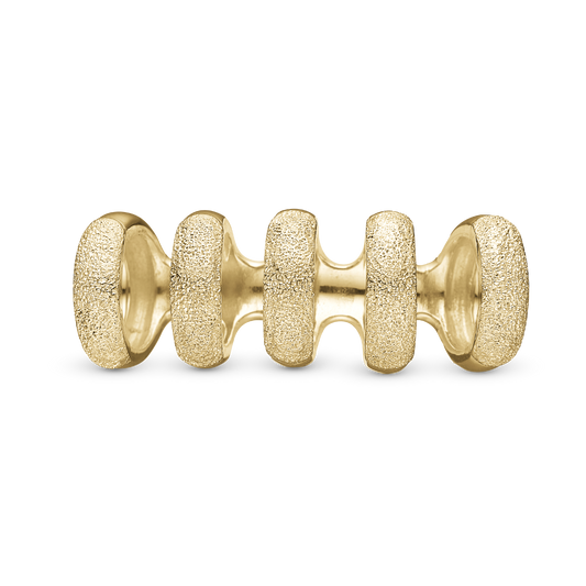 Pieces of Galaxy Charm 6 mm for Classic Leather Bracelet - Brushed Gold Plated Sterling Silver