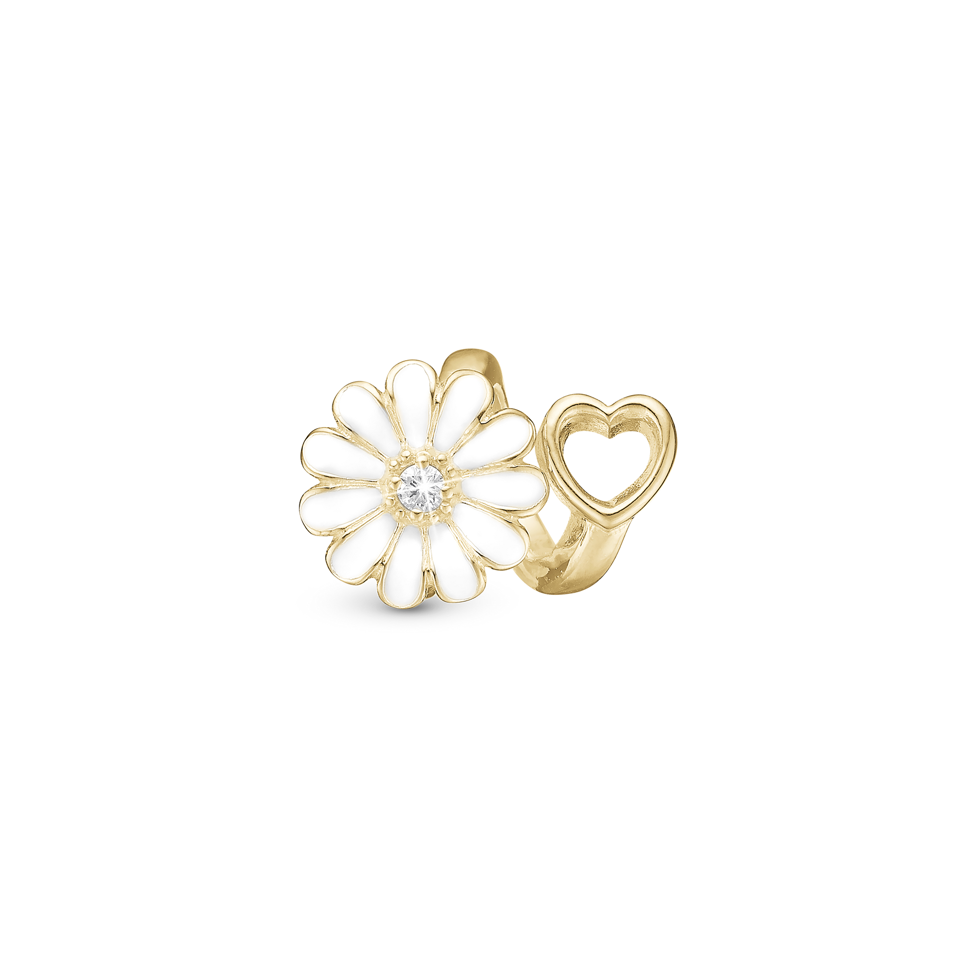 Marguerite Heart Charms til læderarmbånd - CHRISTINA