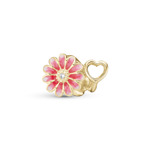 Pink Marguerite Charms til læderarmbånd - CHRISTINA