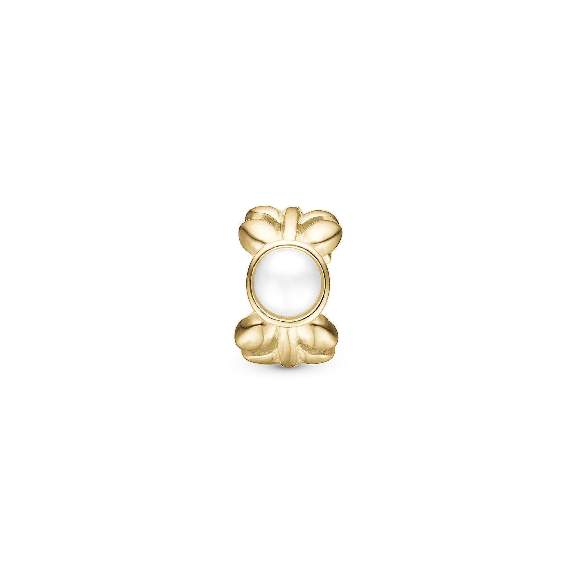 Pearl & NatWatche Charm 6 mm for Classic Leather Bracelet - Gold Plated Sterling Silver with 1 Freshwater Pearls