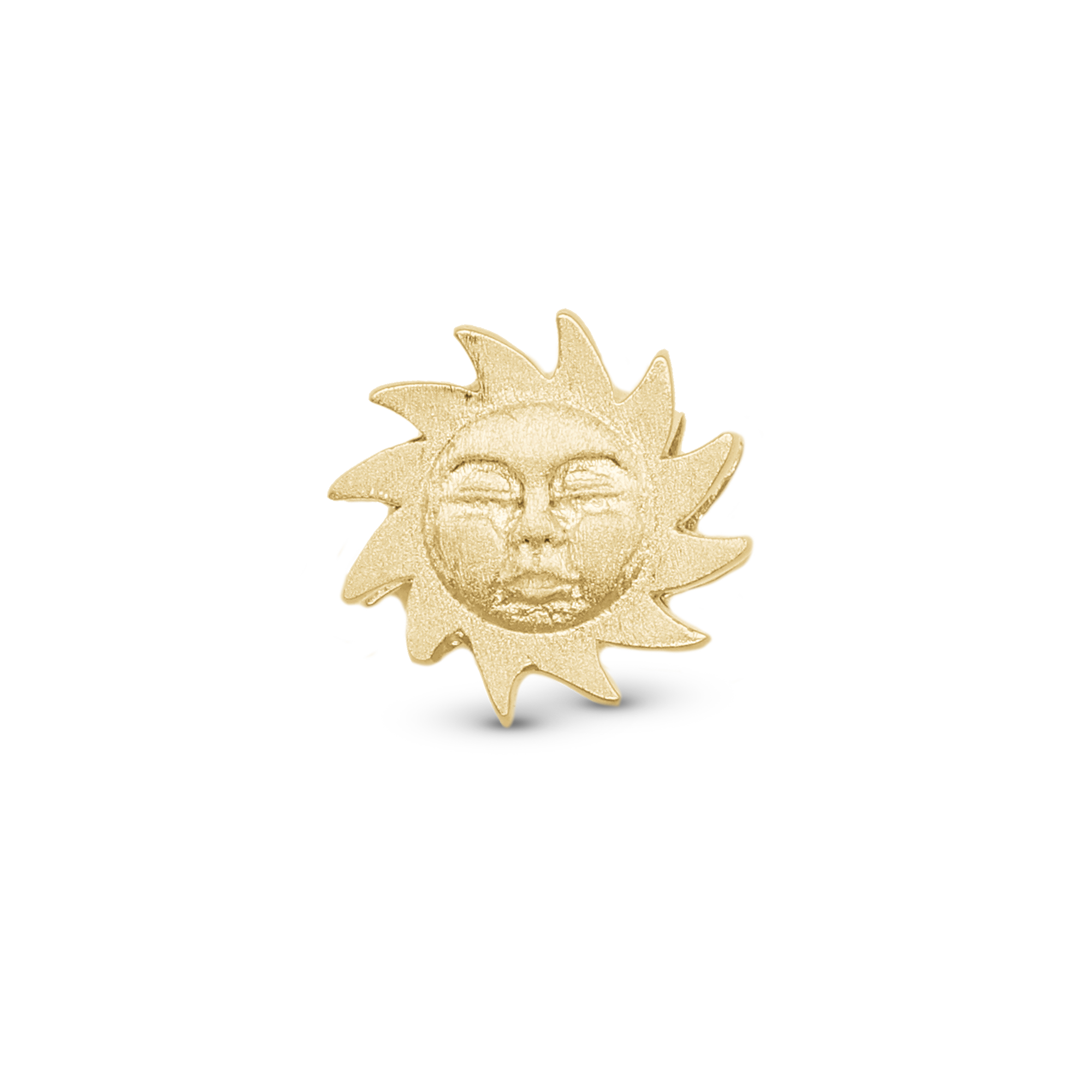Glowing Sun Charm 6 mm for Classic Leather Bracelet - Matte Gold Plated Sterling Silver