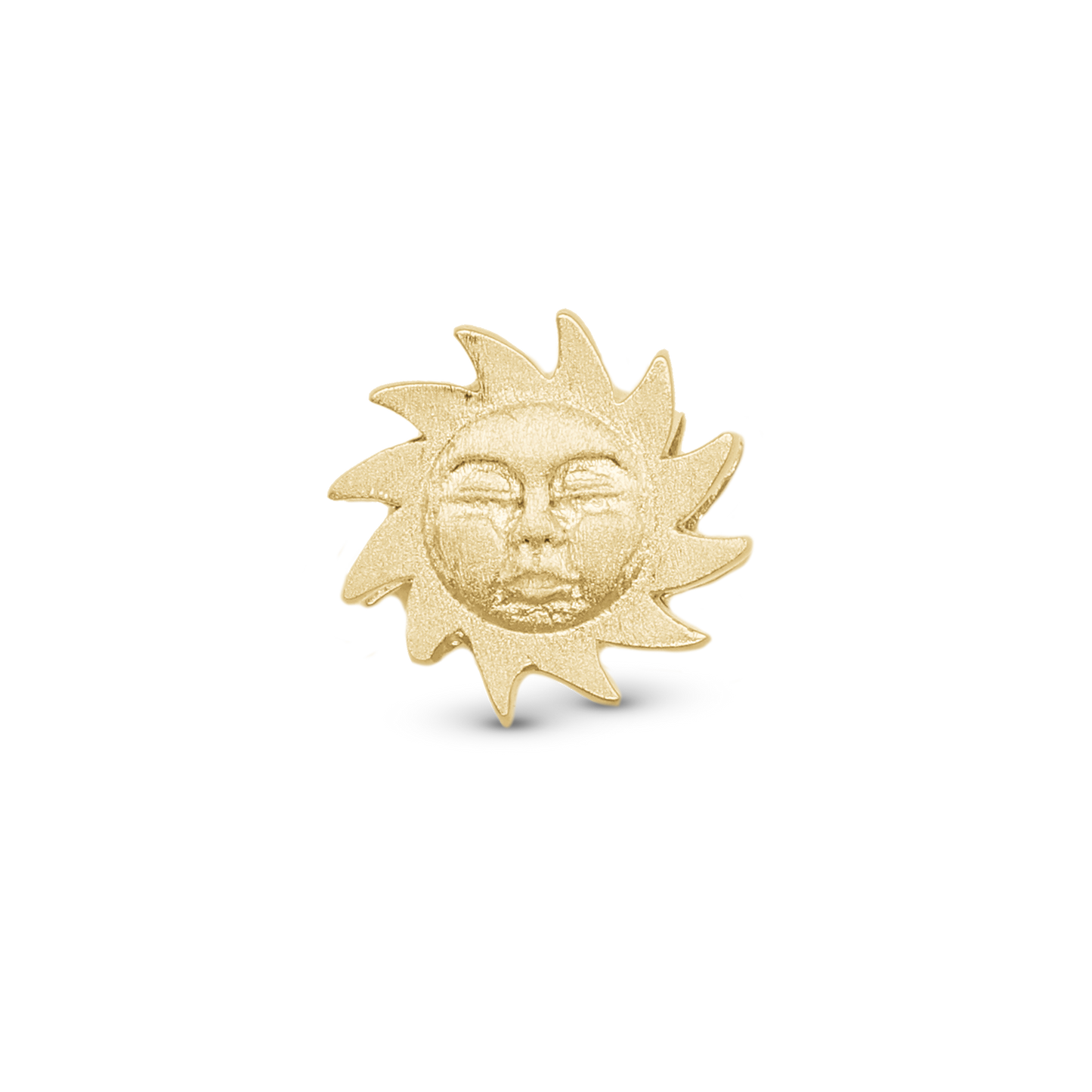 Glowing Sun Charm 6 mm for Classic Leather Bracelet - Matte Gold Plated Sterling Silver