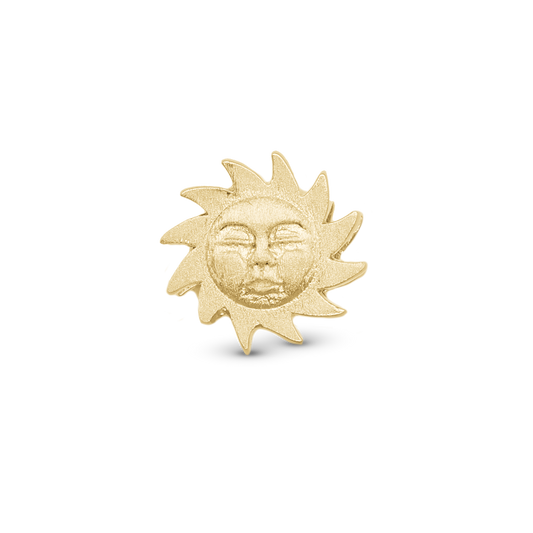 Glowing Sun Charm 6 mm for Classic Leather Bracelet - Matte Gold Plated Sterling Silver