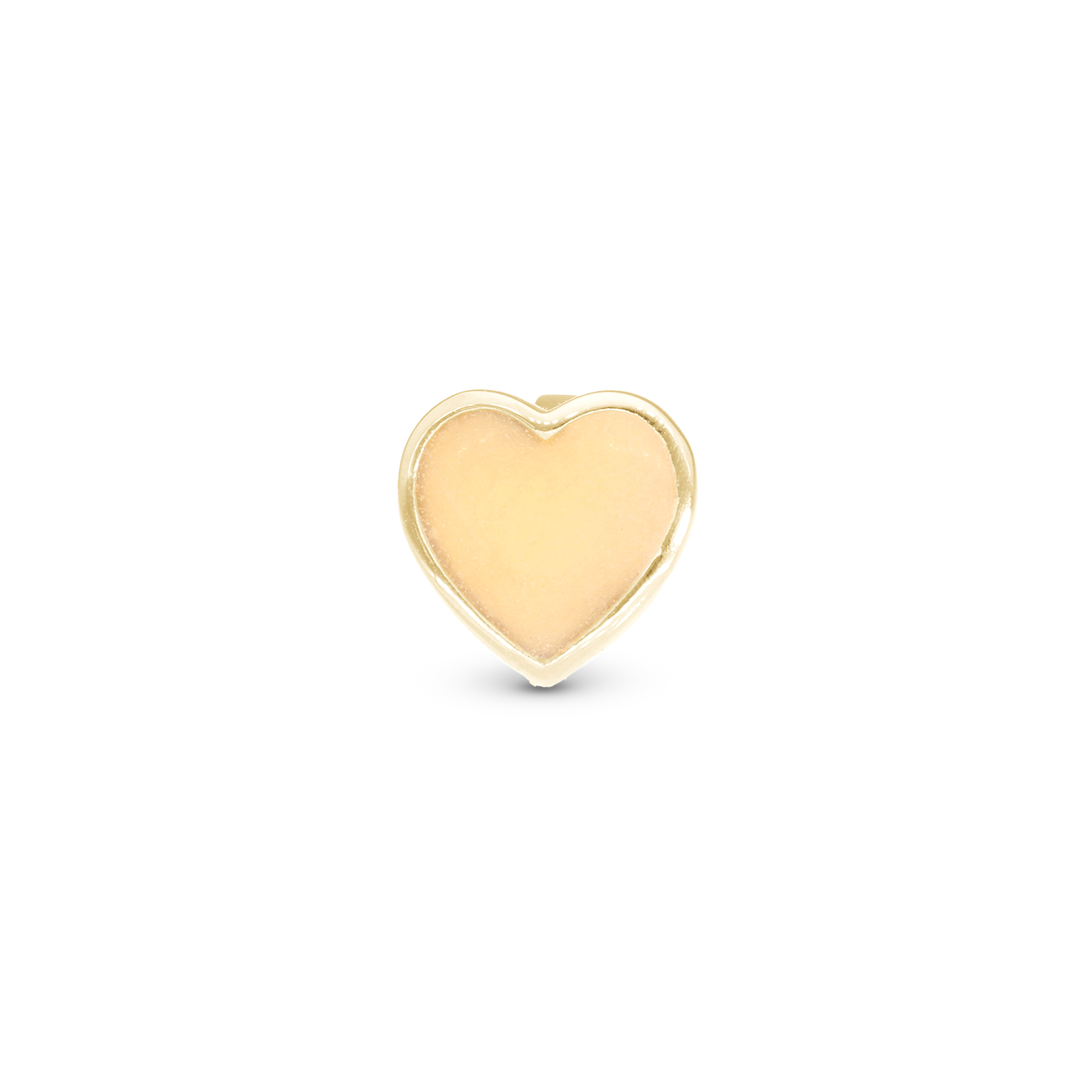 Glow in the dark - Heart Charm 6 mm for Classic Leather Bracelet - Polished Gold Plated Sterling Silver