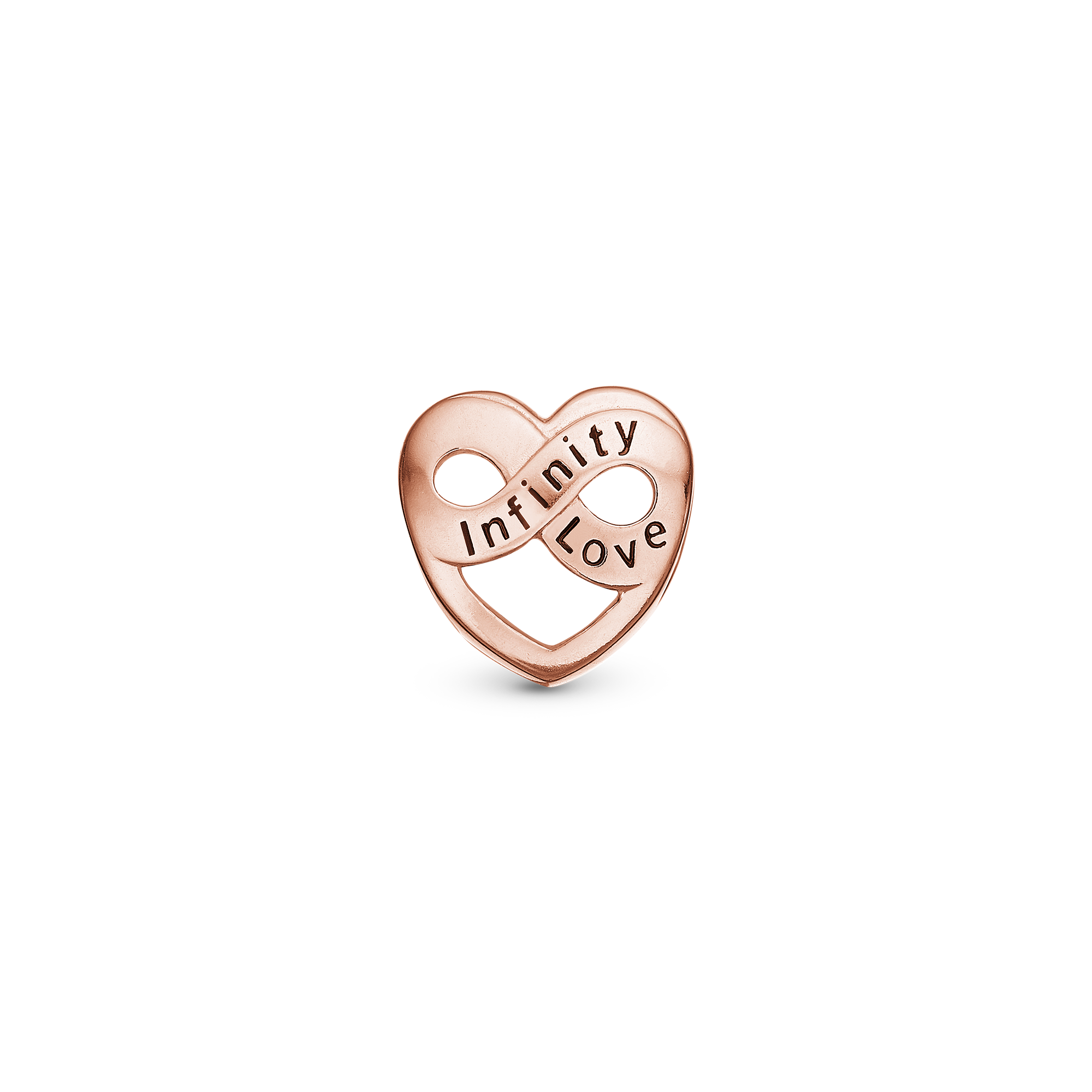 Infinity Love Charm 6 mm for Classic Leather Bracelet - Polished Rose Gold Plated