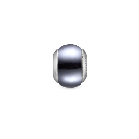 Hematite Magic Charm 6 mm for Classic Leather Bracelet - Sterling Silver with 1 Hæmatit