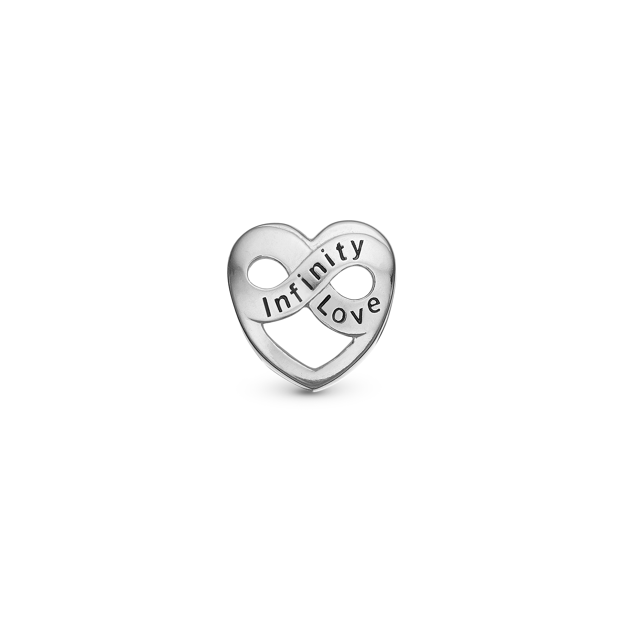 Infinity Love Charm 6 mm for Classic Leather Bracelet - Polished Sterling Silver