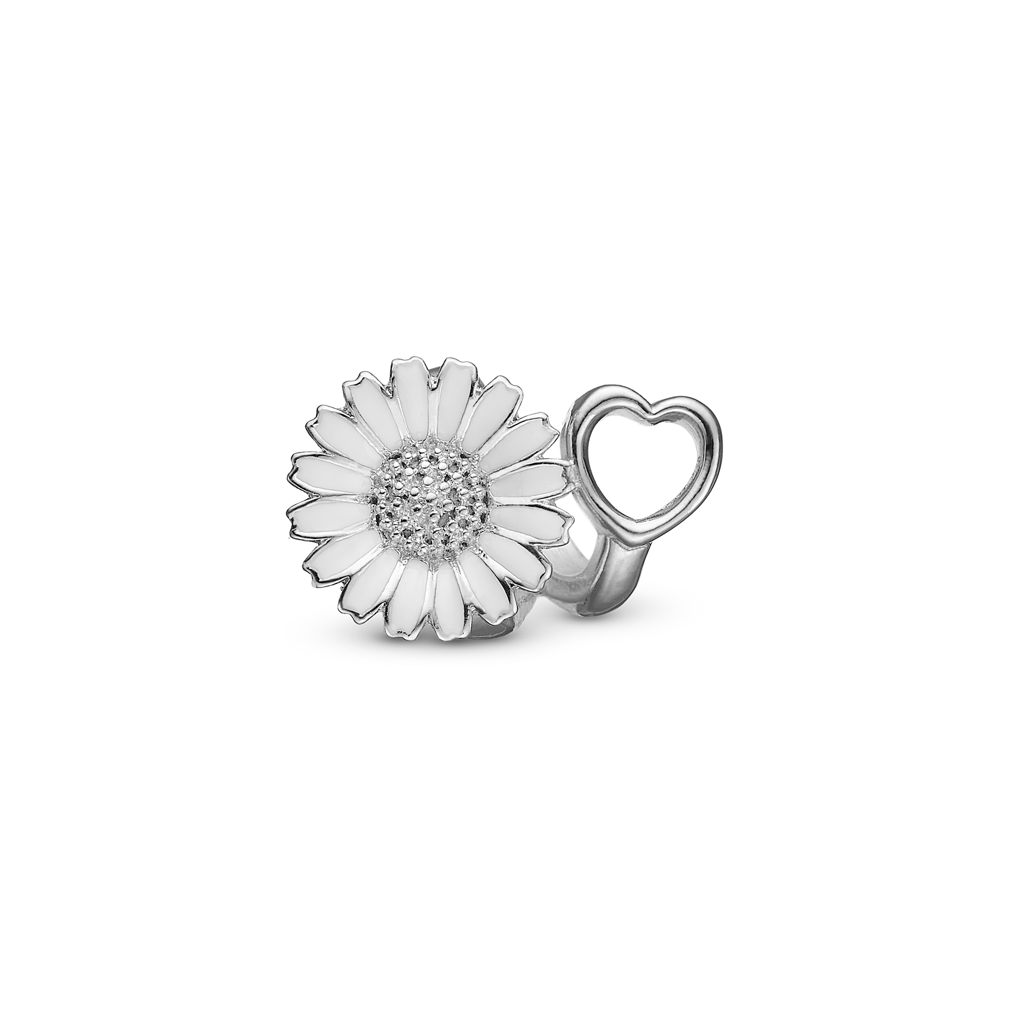 Marguerite Bliss Charm 6 mm til Classic Læderarmbånd - Sterling Sølv