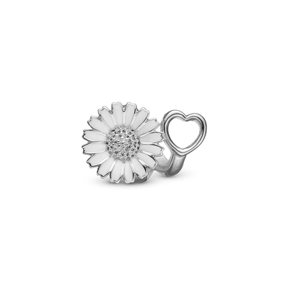 Marguerite Bliss Charm 6 mm til Classic Læderarmbånd - Sterling Sølv