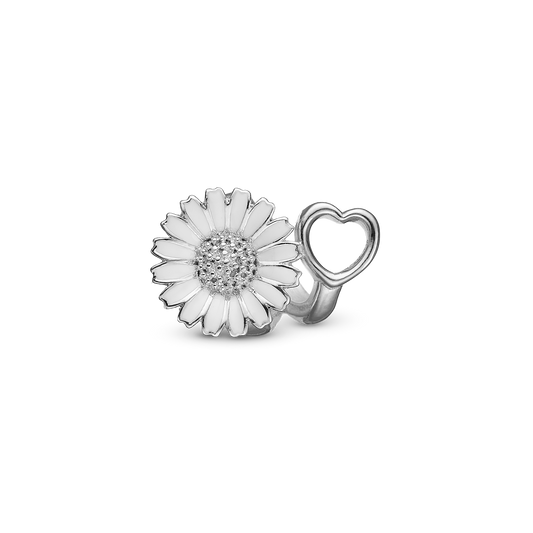 Marguerite Bliss Charm 6 mm til Classic Læderarmbånd - Sterling Sølv