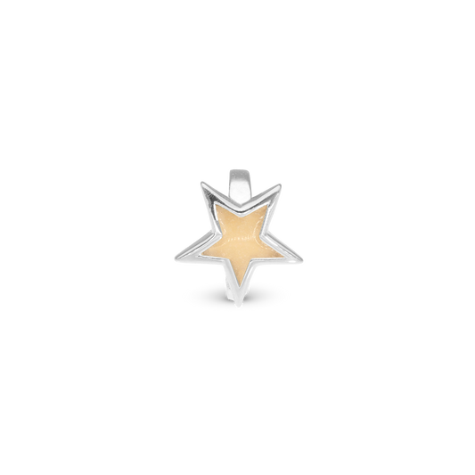 Glow in the Dark – Star Charm 6 mm for Classic Leather Bracelet – Polished Sterling Silver