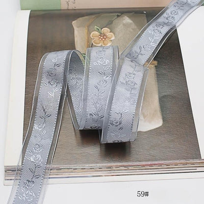 Textured Rose Jacquard Snow Yarn Ribbon Holder Ribbon Diy Butterfly Companion Hand Gift Ribbon Ornament Material