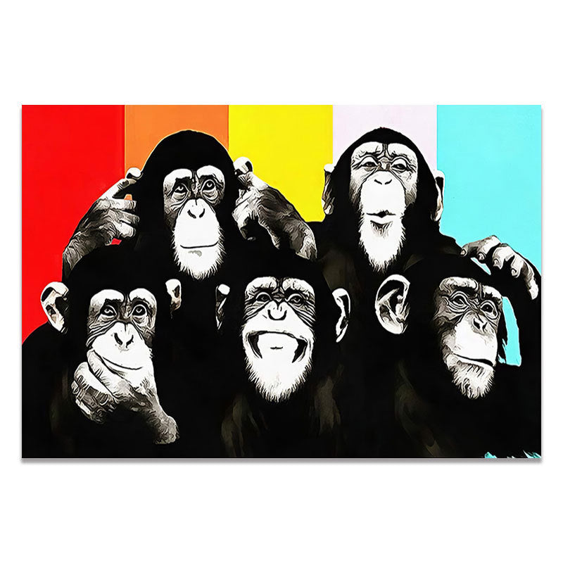 Graffiti Monkey Hd Print Art Canvas Painting