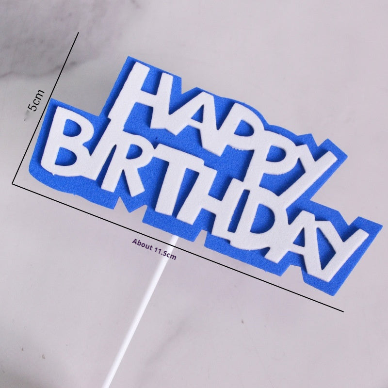 Happy Birthday Cake Decoration Card Color EVA Double Layer