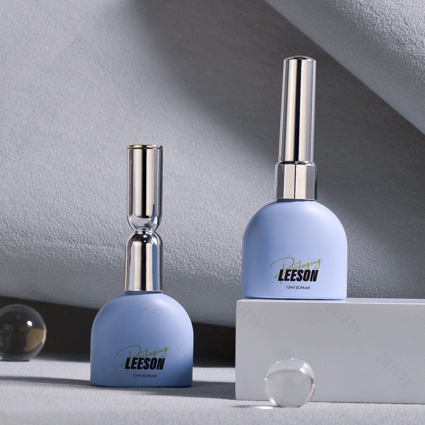 Light-proof Glass Nail Polish Bottle Bottle With Brush Electroplating Nail Polish Cover