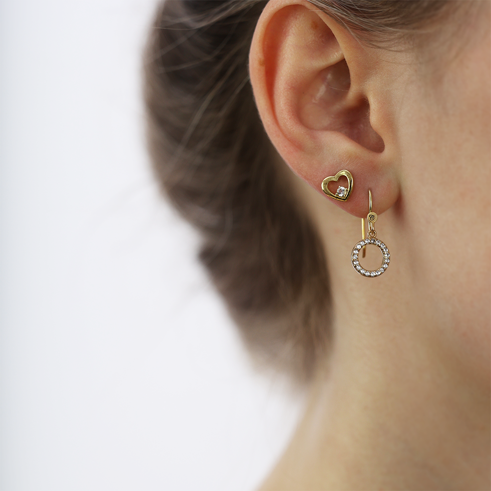 Hanging Topaz Circle ØreDrop Earringe - CHRISTINA