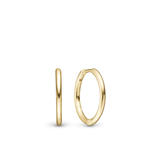 Shiny Hoops 16mm - Polished Gold Plated Sterling Silver