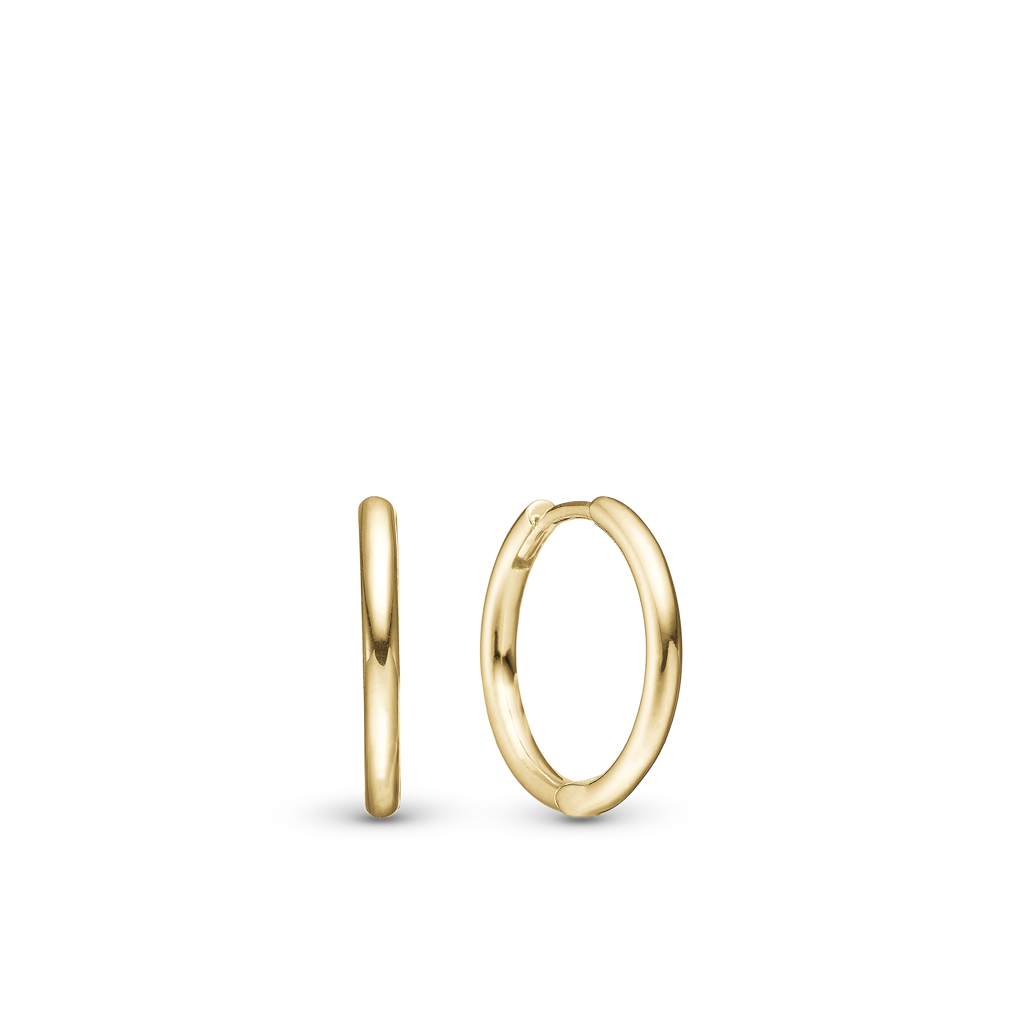 Shiny Hoops 13mm - Polished Gold Plated Sterling Silver