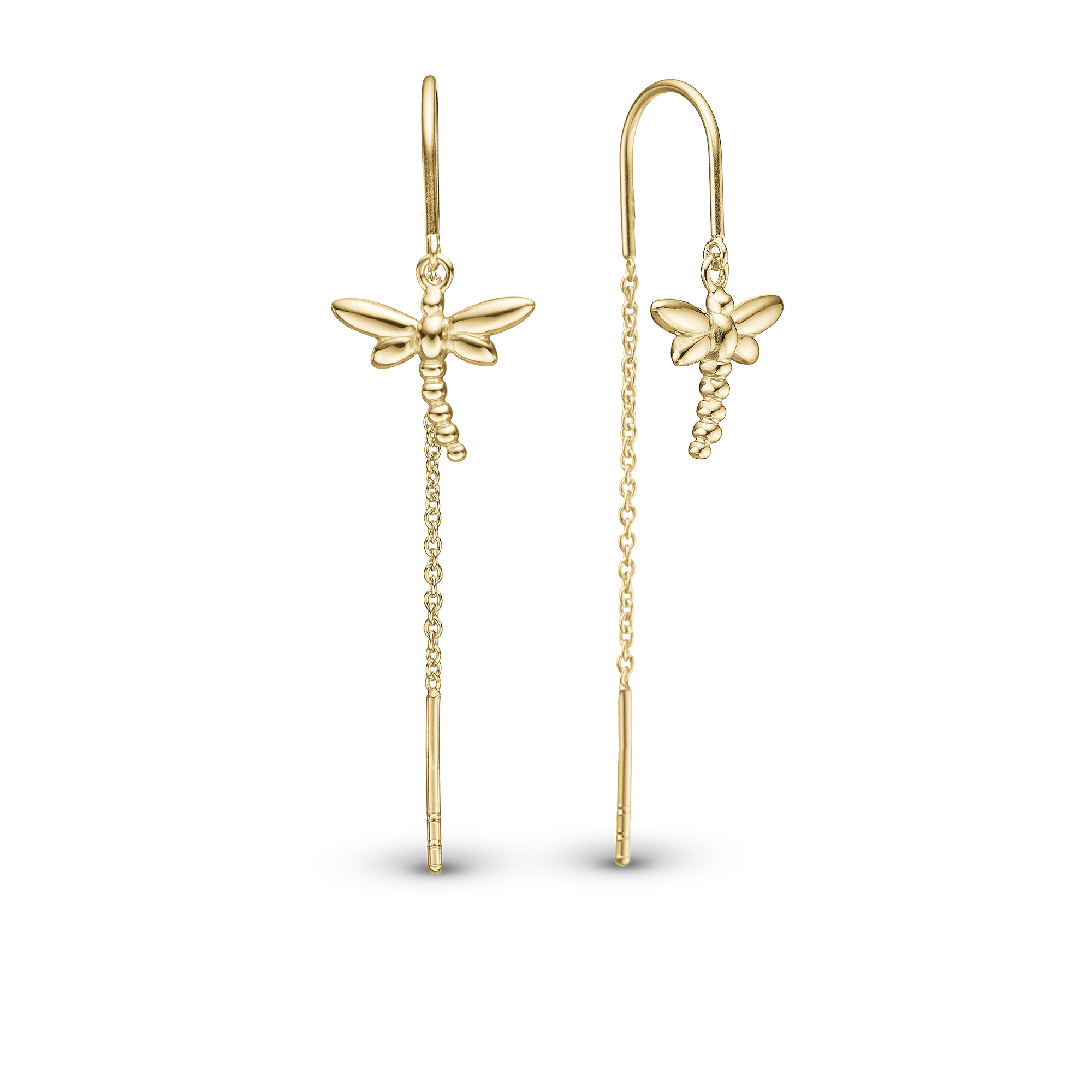 Dragonfly Dangle Earring - Gold Plated Sterling Silver