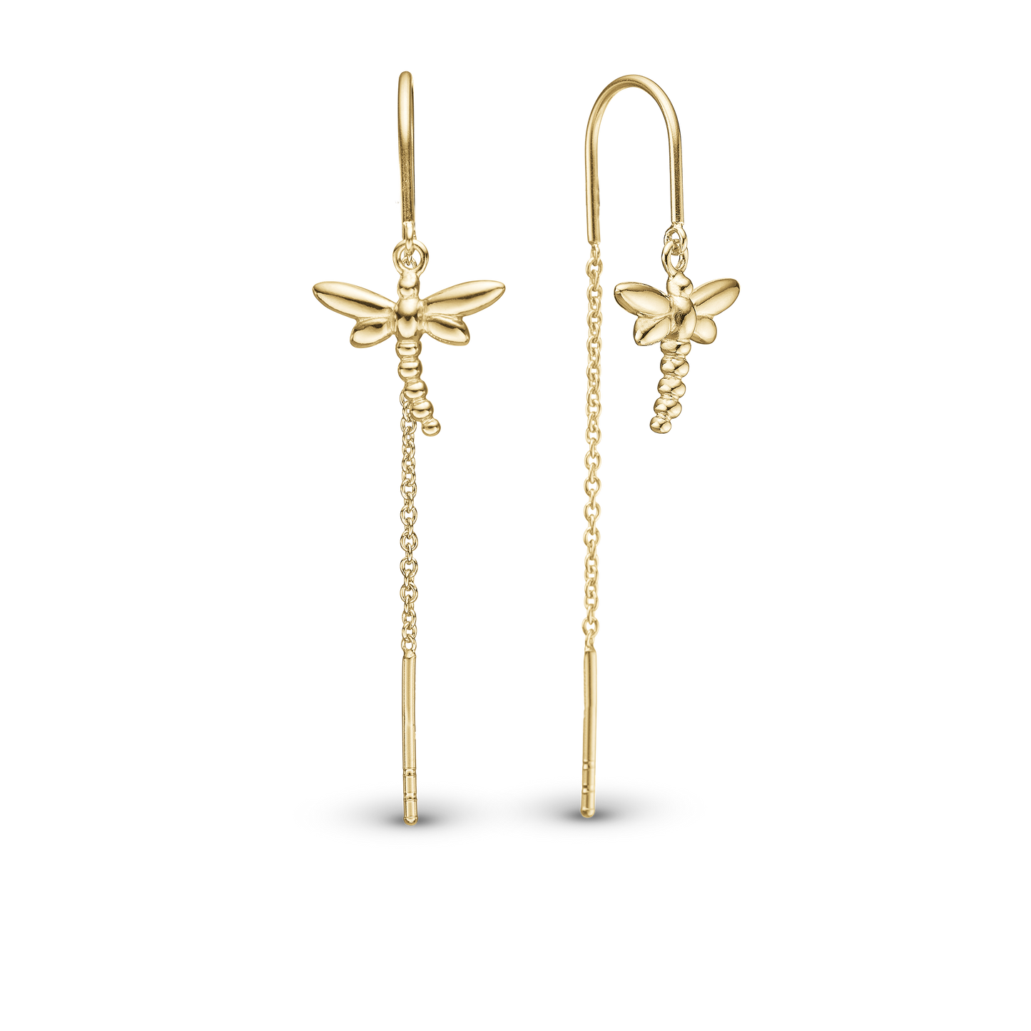 Dragonfly Dangle Earring - Gold Plated Sterling Silver