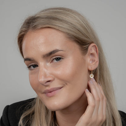 Marguerite Dangle Earring - Gold Plated Sterling Silver