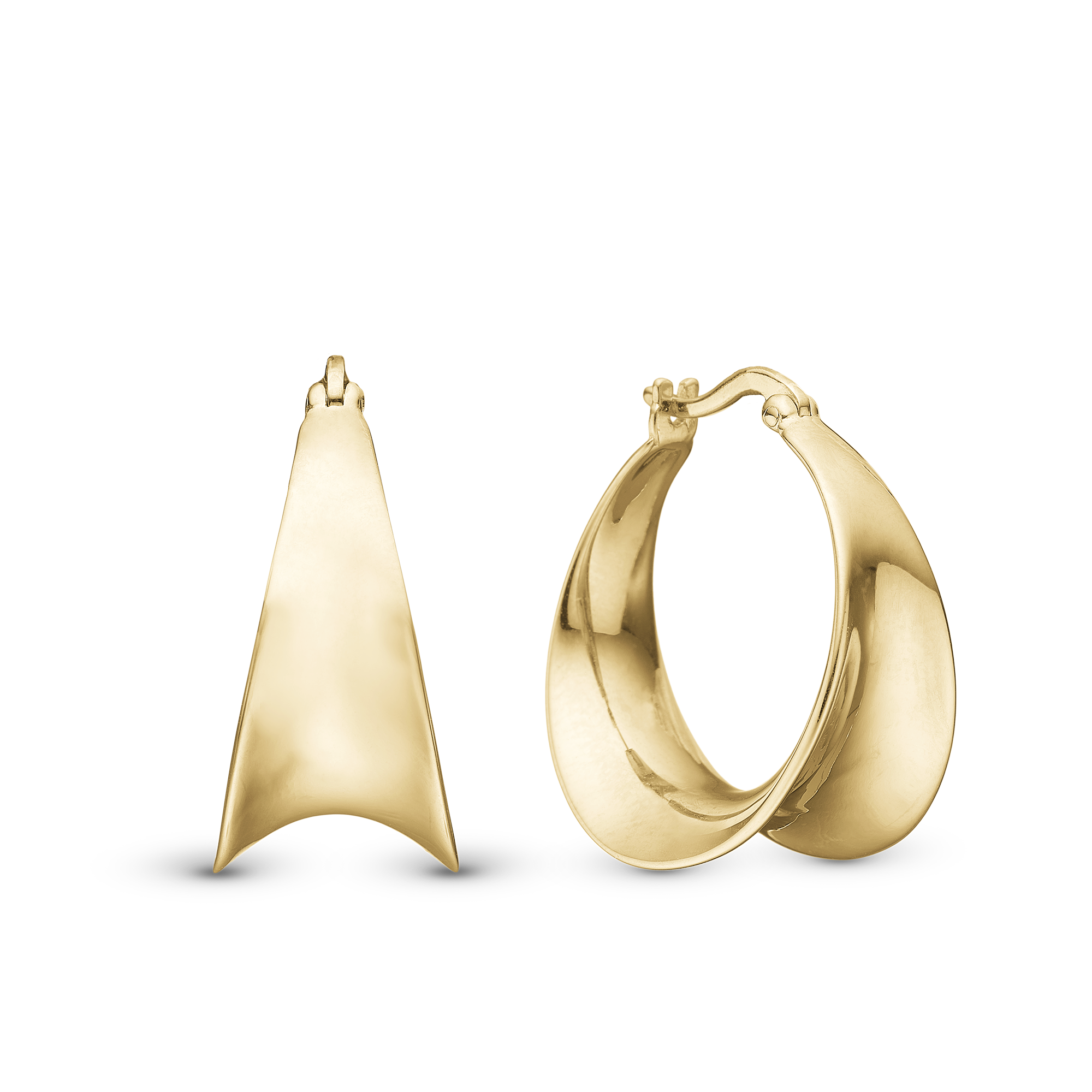 Ellipse Hoops - Gold Plated Sterling Silver