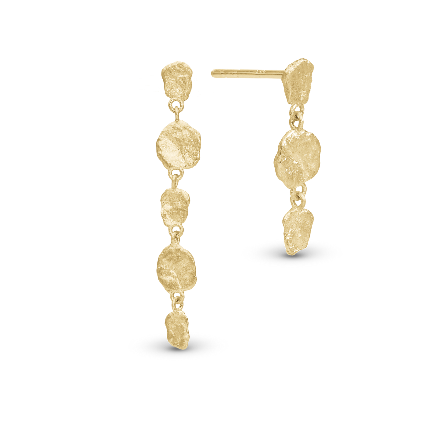 Antique Dangle Earring - Matte Gold Plated Sterling Silver