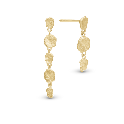 Antique Dangle Earring - Matte Gold Plated Sterling Silver