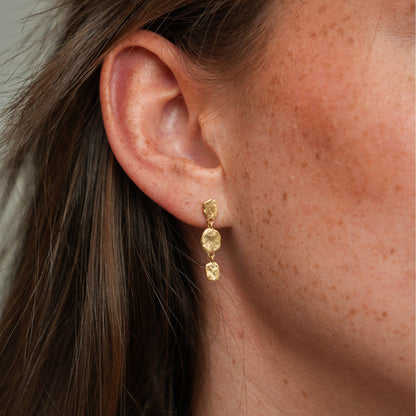 Antique Dangle Earring - Matte Gold Plated Sterling Silver