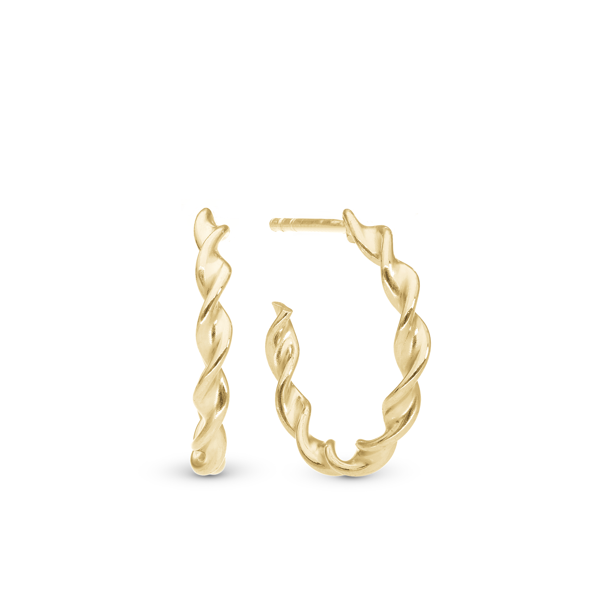 Large Twisted Creol Hoops - Polished Gold Plated Sterling Silver