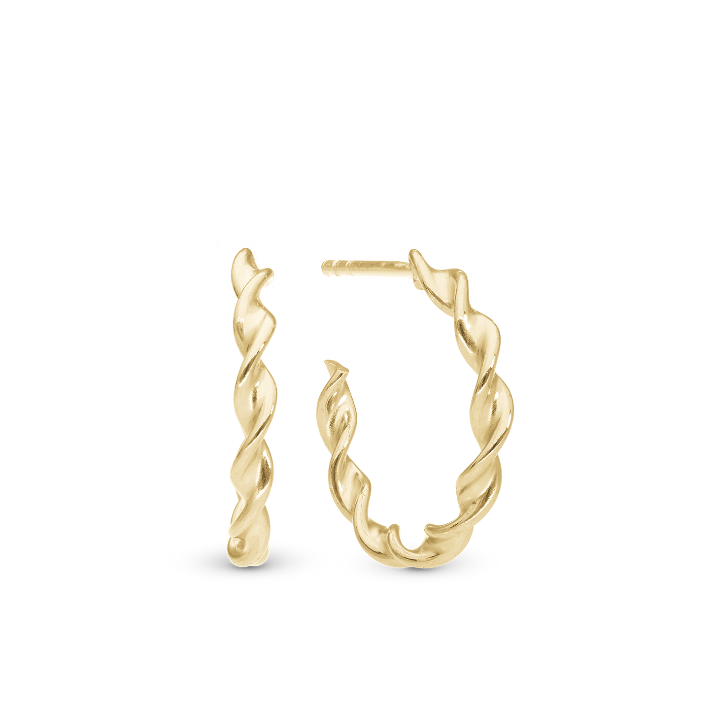 Large Twisted Creol Hoops - Polished Gold Plated Sterling Silver
