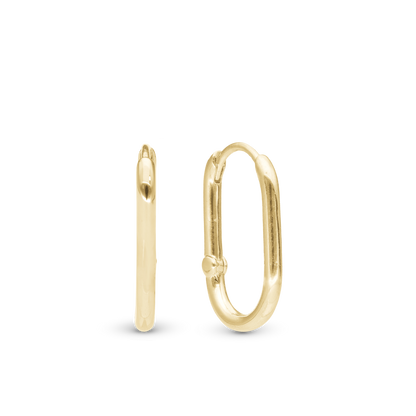 Rounded Hoops - Polished Gold Plated Sterling Silver