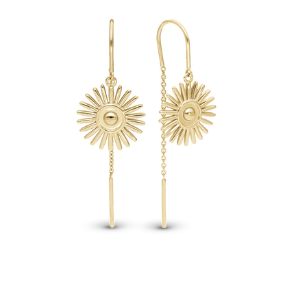 Sunshine Dangle Earring - Polished Gold Plated Sterling Silver