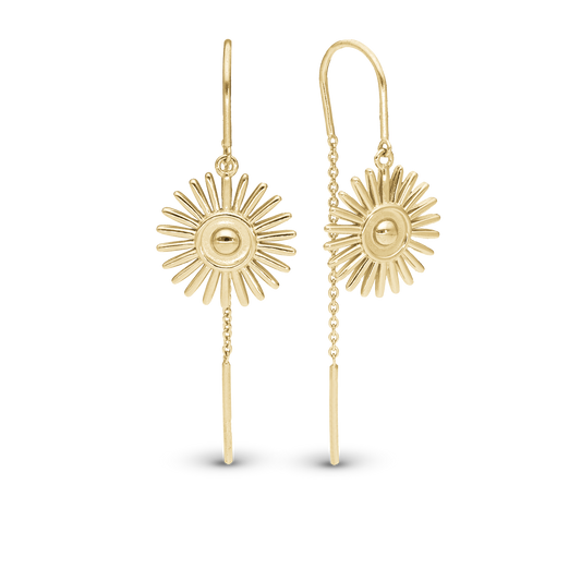 Sunshine Dangle Earring - Polished Gold Plated Sterling Silver