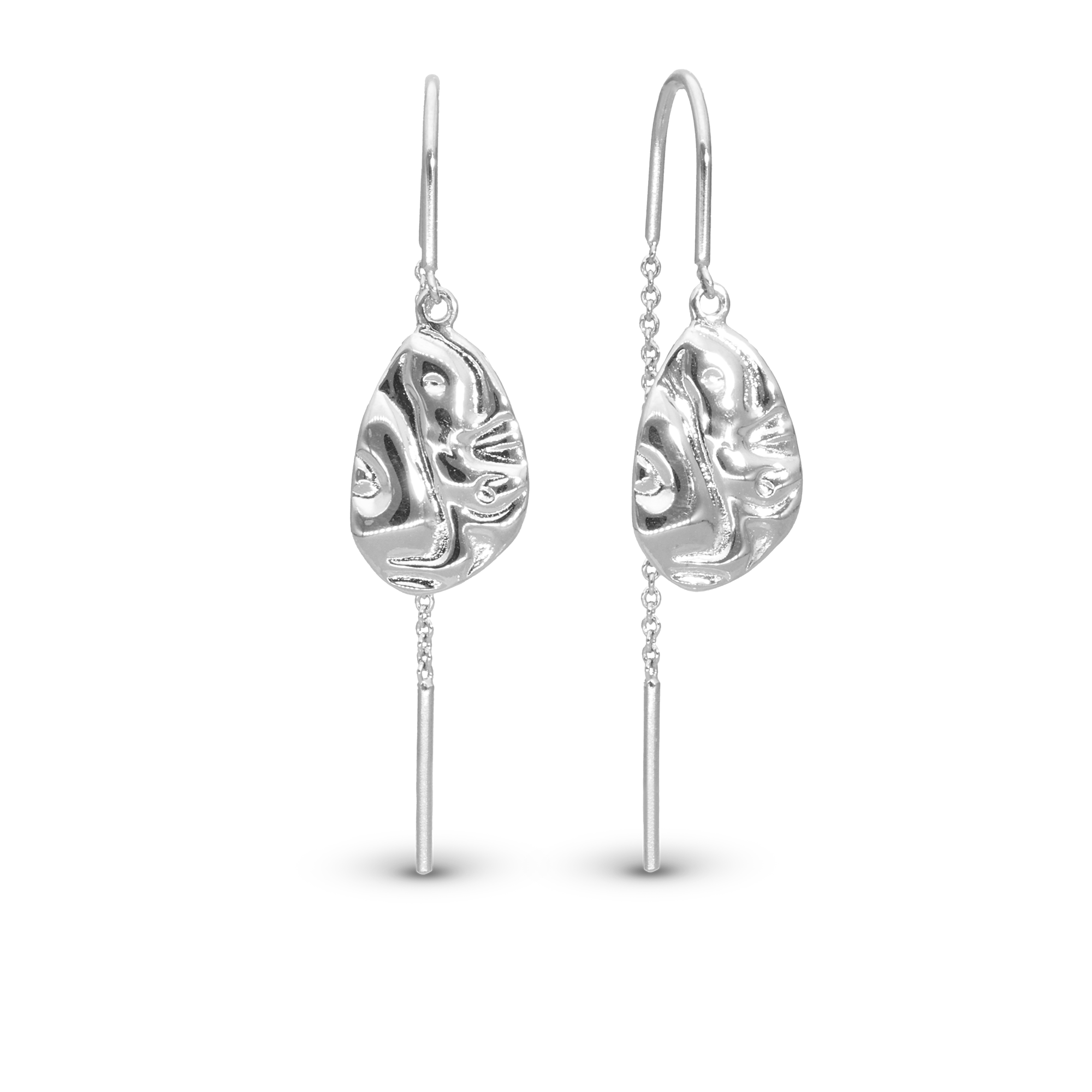 Wavy Dangle Earring - Polished Sterling Silver
