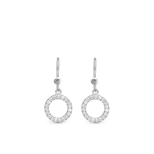 Hanging Topaz Circle ØreDrop Earringe - CHRISTINA