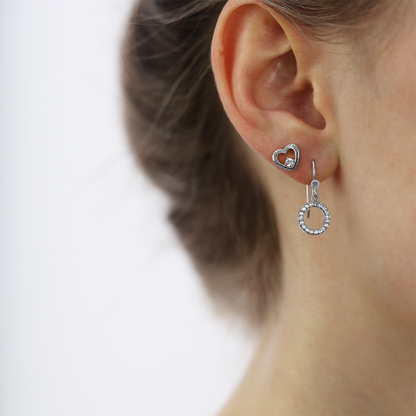 Hanging Topaz Circle ØreDrop Earringe - CHRISTINA