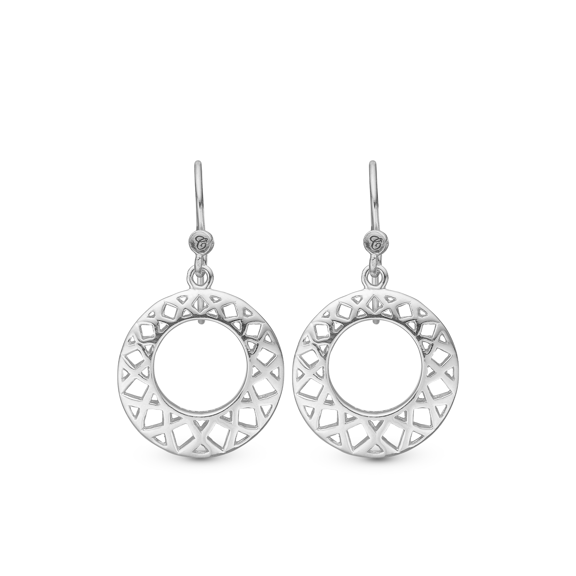 Circles of Happiness Dangle Earring - Polished Sterling Silver